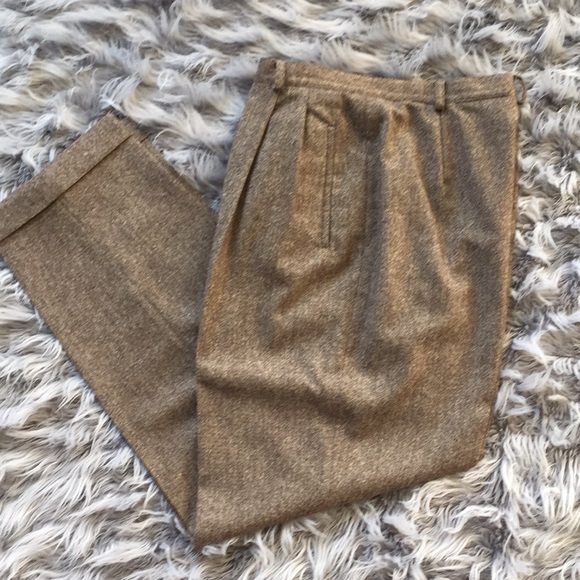 Ralph Lauren Pants - Ralph Lauren Wool Cashmere Blend Pleated Trousers